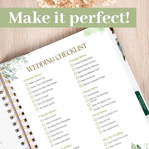 Charming Wedding Planner Hard Cover, Wedding Planning Book and Organizer includes Elegant Pen, Wedding Planner Book and Organizer Presents a Beautiful and Flattering Design, 9.45 x 11.61 Inches in Saudi Arabia