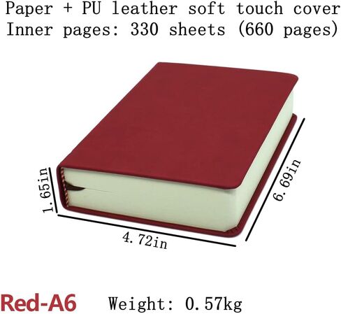 receip Faux Leather Thick Blank Journal Notebook 660 Pages Hardcover Sketchbook 80GSM Paper Sketchbook for Writing Drawing in Saudi Arabia