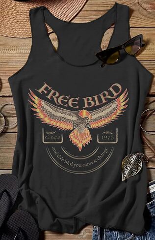 LANMERTREE Summer Vintage Racerback Tank Top Women A Little Country A Little Hood Funny Country Sleeveless Shirt Tops in Kuwait