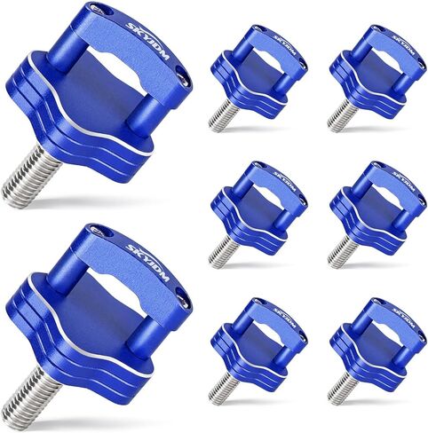 8 عبوات من براغي إبهام تثبيت سريعة الإزالة، حلقة مدمجة على شكل حرف D متوافقة مع جيب رانجلر JK 2007-2018، رانجلر JL 2018-2022، جلاديتور JT 2018-2022 (أزرق) in Kuwait