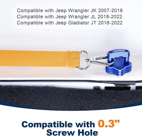 8 عبوات من براغي إبهام تثبيت سريعة الإزالة، حلقة مدمجة على شكل حرف D متوافقة مع جيب رانجلر JK 2007-2018، رانجلر JL 2018-2022، جلاديتور JT 2018-2022 (أزرق) in Kuwait