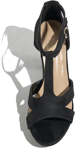 Women's Strappy Block Heels Sandals Comfortable Open Toe Chunky Dress Wedding Shoes with Adjustable Ankle Strap in Saudi Arabia