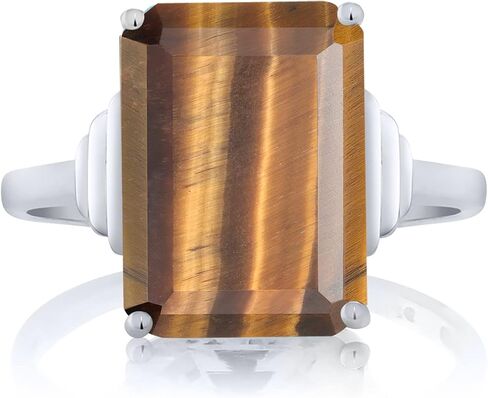 خاتم خطوبة سوليتير من الفضة الإسترليني عيار 925 من الأحجار الكريمة من Gem Stone King | خاتم زمرد مقاس 14 × 10 ملم للنساء | متوفر بمقاسات 5، 6، 7، 8، 9 in Saudi Arabia