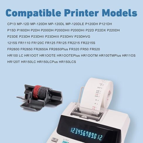 5 Pack IR40T IR-40T Compatible with Calculator Ink Roller Ribbon Replacement for CP-13 MP-12D Sharp EL-1750V P23-dhv CP13 EL-1801V HR-100TM HR-170RC Printer, Black and Red in Kuwait