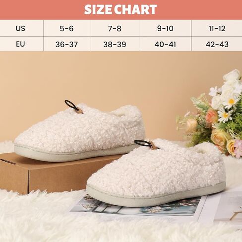 شبشب نسائي من Ibeauti Fuzzy Slippers Sherpa Memory Foam Loafer شباشب مبطنة بالصوف مع رباط in Kuwait