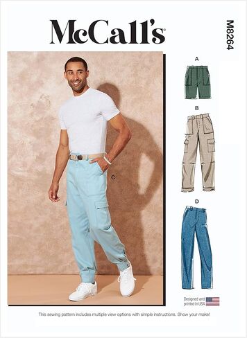 McCall's Men/BOY Skirt/Pants Sewing Pattern Kit, Light Blue in Saudi Arabia
