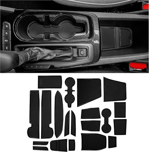 CupHolderHero fits Chevy Trailblazer Accessories 2021-2023 Premium Custom Interior Non-Slip Anti Dust Cup Holder Inserts, Center Console Liner Mats, Door Pocket Liners 20pc Set (Red Trim) in Saudi Arabia