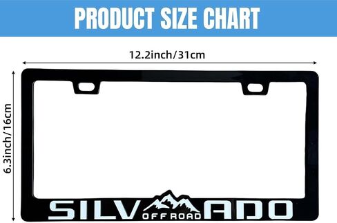 2PCS License Plate for silverado Premium Car License Plate Bracket Holder, Premium Aluminum Alloy Weather Proof License Plate Covers with Screw Caps Cover Set Car Accessories (White) in Saudi Arabia