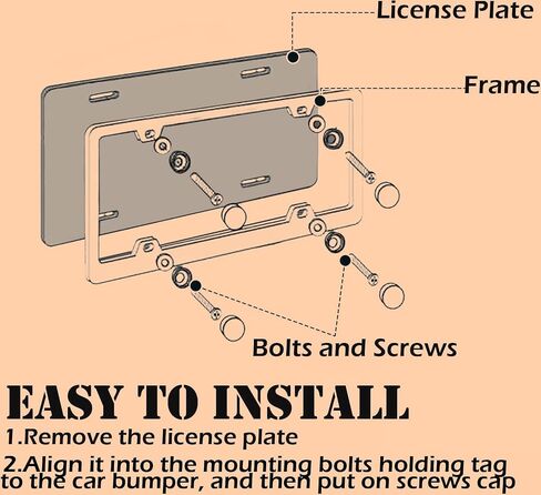 2PCS License Plate for silverado Premium Car License Plate Bracket Holder, Premium Aluminum Alloy Weather Proof License Plate Covers with Screw Caps Cover Set Car Accessories (White) in Saudi Arabia