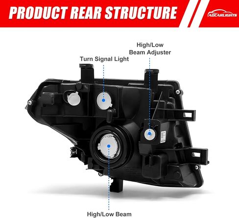 Headlamp Replacement for 2005 2006 2007 2008 Nissan Frontier / 2005-2007 Nissan Pathfinder Headlights Assembly w/Chrome Housing Amber Reflector Driver and Passenger Side in Saudi Arabia