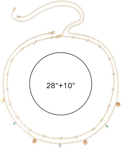 سلسلة الجسم الطبقات سلسلة البطن الذهب حساسية الفيروز الخصر سلاسل حبة الترتر قابل للتعديل متعدد الطبقات مثير بيكيني الصيف الشاطئ الجسم سلسلة مجوهرات للنساء الهدايا in Kuwait