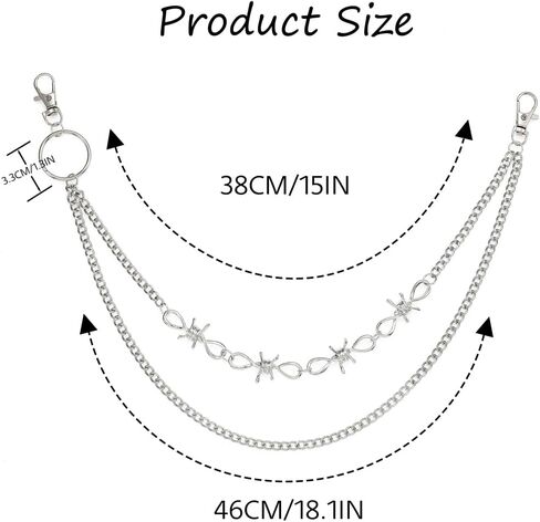 سلسلة السراويل القوطي سلسلة المحفظة الفضية الطبقات سلسلة الشرير جان للنساء والرجال in Kuwait