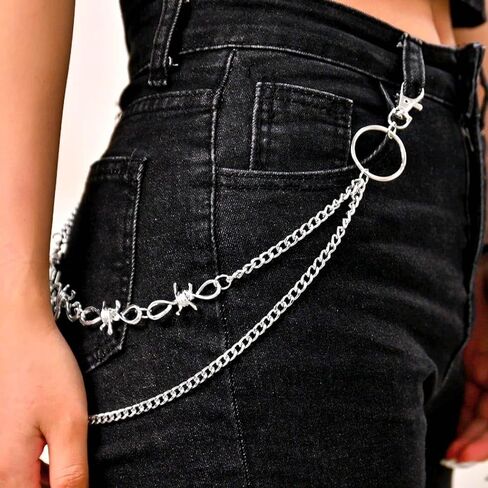 سلسلة السراويل القوطي سلسلة المحفظة الفضية الطبقات سلسلة الشرير جان للنساء والرجال in Kuwait