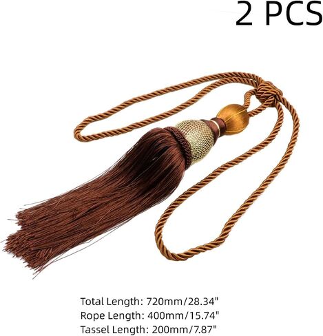 Oedema 2 Pack Gold Curtain Tiebacks Gold Tassels for Curtain Handmade Braided Curtain Holdbacks for Drapes, Living Room, Restaurant, Hotel, Home, Office in Saudi Arabia
