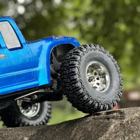 MEUS RACING 1.9" Beadlock Wheels Rims, 120.5g Brass & Aluminum Deep-Dish Wheels for 1/10 RC Crawler SCX10 TRX4 VS4-10 Gen8 (A-Coffee) in Kuwait