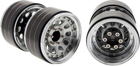 MEUS RACING 1.9" Beadlock Wheels Rims, 120.5g Brass & Aluminum Deep-Dish Wheels for 1/10 RC Crawler SCX10 TRX4 VS4-10 Gen8 (A-Coffee) in Kuwait