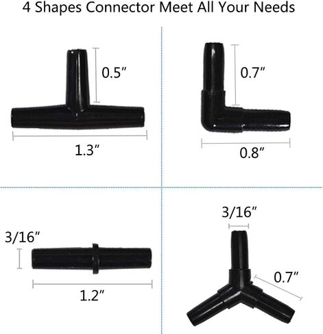 JIH Aquarium 50 Feet Standard 3/16" Black Flexible Airline Tubing for Fish Tank,Terrariums, and Hydroponics in Saudi Arabia