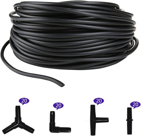 JIH Aquarium 50 Feet Standard 3/16" Black Flexible Airline Tubing for Fish Tank,Terrariums, and Hydroponics in Saudi Arabia