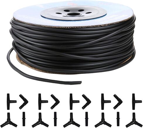 JIH Aquarium 50 Feet Standard 3/16" Black Flexible Airline Tubing for Fish Tank,Terrariums, and Hydroponics in Saudi Arabia