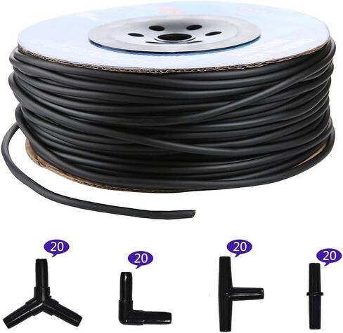JIH Aquarium 50 Feet Standard 3/16" Black Flexible Airline Tubing for Fish Tank,Terrariums, and Hydroponics in Saudi Arabia