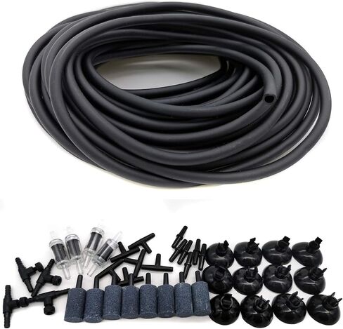 JIH Aquarium 50 Feet Standard 3/16" Black Flexible Airline Tubing for Fish Tank,Terrariums, and Hydroponics in Saudi Arabia