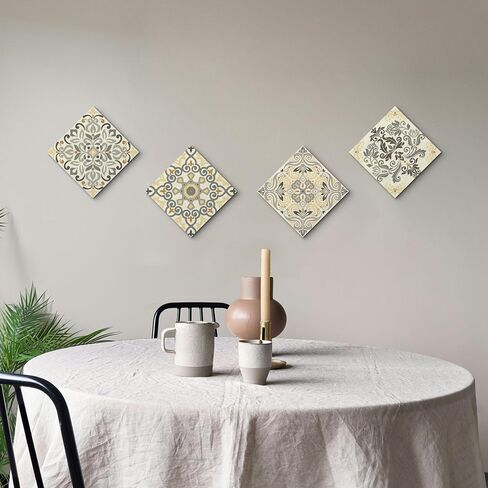 Mandala Boho Canvas Wall Art: Neutral Flower Pattern Picture Artwork Painting Print for Living Room Bedroom Bathroom Decor in Saudi Arabia