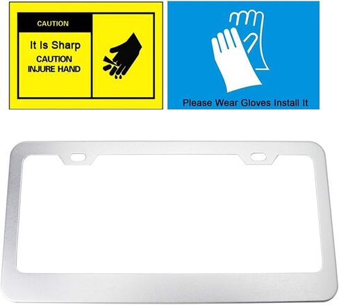 iJDMTOY 2pc Premium Pink Slim 2-Hole License Plate Frame with Screws/Fasteners and Chrome Polish Caps in Saudi Arabia