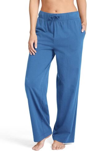 Jockey Women's Sleepwear Everyday Essentials 100% Cotton Pant, Blue Wash, S in Saudi Arabia