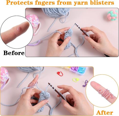 Sibba Crochet Rings Markers for Knitting Crocheting 64 Piece Knit Rings Marker Locking Implements Colored Sewing Needles Keeper Markers Plastic Yarn Counting Knitted Stitches Holder Handmade in Saudi Arabia