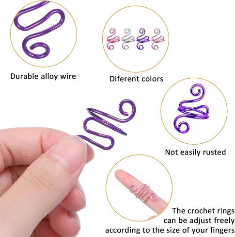 Sibba Crochet Rings Markers for Knitting Crocheting 64 Piece Knit Rings Marker Locking Implements Colored Sewing Needles Keeper Markers Plastic Yarn Counting Knitted Stitches Holder Handmade in Saudi Arabia