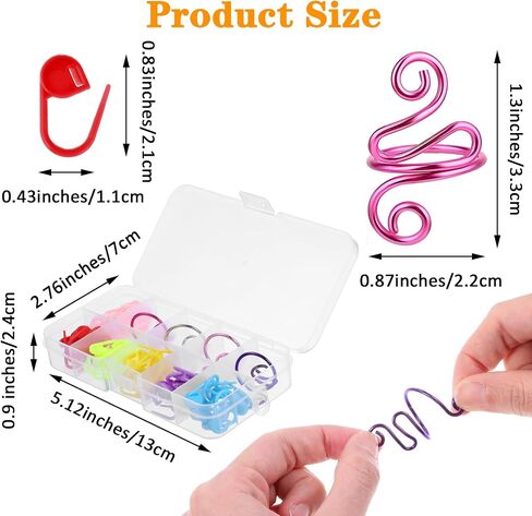 Sibba Crochet Rings Markers for Knitting Crocheting 64 Piece Knit Rings Marker Locking Implements Colored Sewing Needles Keeper Markers Plastic Yarn Counting Knitted Stitches Holder Handmade in Saudi Arabia