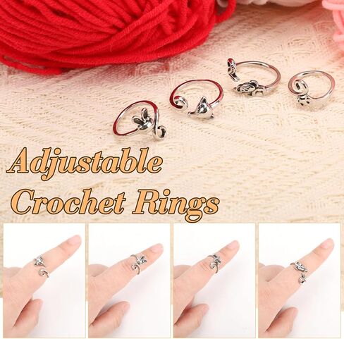 Namifin Crochet Ring for Fingure Adjustable Crochet Tension Ring Yarn Tension Rings Easy Crocheting Crochet Accessories Mother Grandma Thanksgiving Presents in Kuwait