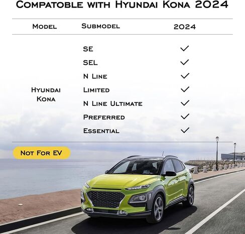 حصائر أرضية مناسبة لجميع الأحوال الجوية لملحقات Hyundai Kona 2024 2025. حصائر أرضية سيارة من مطاط TPE مقاومة للماء مناسبة خصيصًا لحصائر أرضية Hyundai Kona 2024 2025 SE SEL N Line Limited in Kuwait