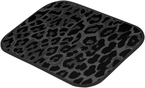Black Leopard Print All Weather Floor Mats for Car SUV & Truck - 4 Pieces Set (Front & Rear), Heavy Duty Protection in Saudi Arabia