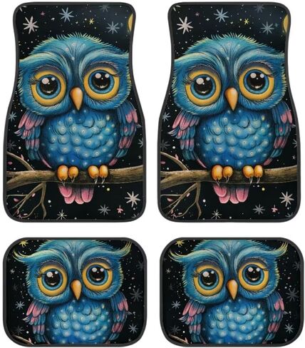 Black Leopard Print All Weather Floor Mats for Car SUV & Truck - 4 Pieces Set (Front & Rear), Heavy Duty Protection in Saudi Arabia