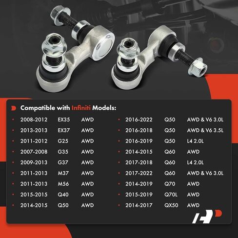 A-Premium 2 x Front Sway Bar Links Stabilizer Bar Links, Compatible with Infiniti G25 2011-2012, G35 2007-2008, G37 2009-2013, Q50 2014-2022, M37 2011-2013, M56, EX35, EX37, Q40, Q60, Q70, Q70L, QX50 in Saudi Arabia