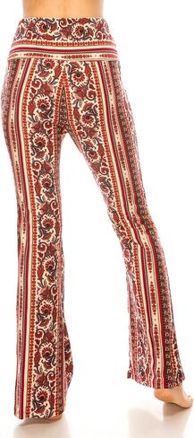 LA12ST High Waisted Yoga Flare Leggings for Women Tummy Control Printed Palazzo Pants Buttery Soft Bell Bottom Pants in Kuwait