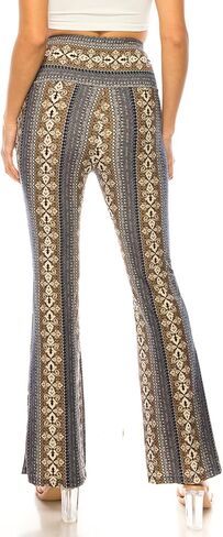 LA12ST High Waisted Yoga Flare Leggings for Women Tummy Control Printed Palazzo Pants Buttery Soft Bell Bottom Pants in Kuwait