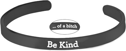 POYAMUSE Engraved Be Kind...of a bitch Bracelet - Hidden Message Motivational Stainless Steel Cuff for Women in Kuwait