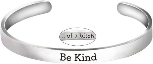 POYAMUSE Engraved Be Kind...of a bitch Bracelet - Hidden Message Motivational Stainless Steel Cuff for Women in Kuwait