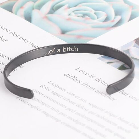 POYAMUSE Engraved Be Kind...of a bitch Bracelet - Hidden Message Motivational Stainless Steel Cuff for Women in Kuwait