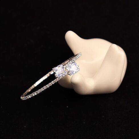 Glitter Crystal Rhinestone Cuff Bracelet for Women Crystal Open Cuff Tennis Bangle Bridal Wedding Prom Party Bracelet Jewelry in Kuwait