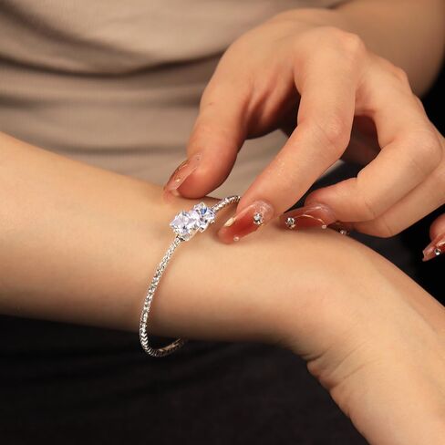 Glitter Crystal Rhinestone Cuff Bracelet for Women Crystal Open Cuff Tennis Bangle Bridal Wedding Prom Party Bracelet Jewelry in Kuwait