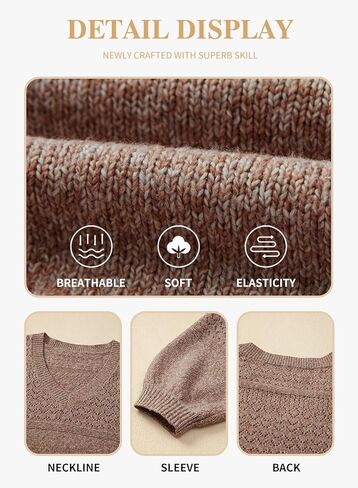 Eytino Womens Plus Size Sweater Casual Long Sleeve V Neck Crochet Knit Lightweight Pullover Sweater Tops(1X-5X) in Kuwait