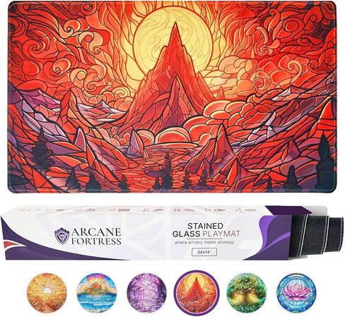 بساط لعب MTG مقاس 24 × 14 بوصة - بساط لعب Magic The Gathering مع فن أصلي مصنوع يدويًا، بساط لعب TCG غير قابل للانزلاق مع قاعدة مطاطية وحواف مخيطة، بساط بطاقة Commander TCG قابل للدوران والطي (أسود) in Saudi Arabia
