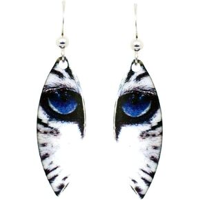 Tiger Eyes Earrings by d'ears Non-Tarnish Sterling Silver French Hook Ear Wire