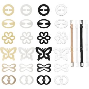 24pc Bra Clip Set for Racerback Style Conversion with 4 Bra Strap Holders Adjustable and Comfortable Clips for Concealed Support and Improved Comfort