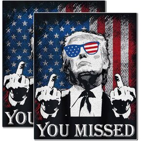 You Missed Trump Stickers (2 pcs): Patriotic Reflective Waterproof Vinyl Trump Bumper Sticker 2024 for Car, Laptop & More - Show Your Patriotism & Support for 2024 Election - Get Your MAGA Decal Now!