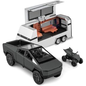 Cybertruck Diecast Metal Toy Trucks with Lights and Sounds, Cybertruck Toy 1/32 RV Campground Vehicles Toys for Boys Girl Women Adult, Ages 3 and Up