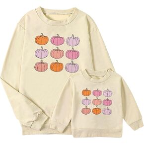 MOUSYA Mommy and Me Matching Outfits Family Halloween Costume Cute Pumpkin Sweatshirt Shirt Long Sleeve Pullover Sweater Tops in Saudi Arabia